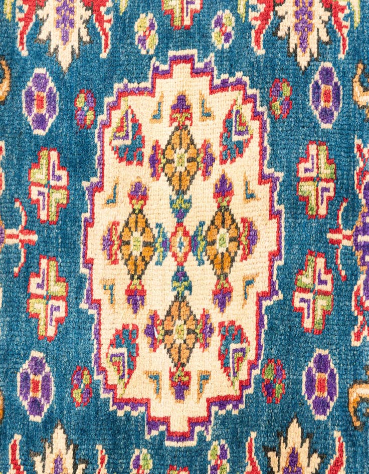 Detail image of  4' 1 x 6'  Hand Knotted Kazak Rug