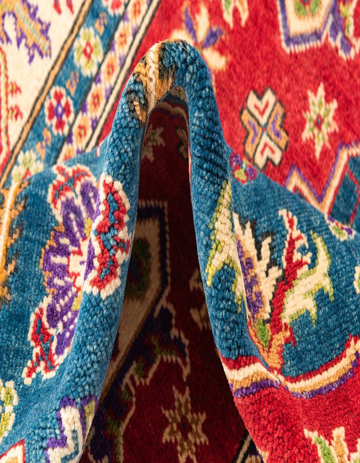 Detail image of  4' 1 x 6'  Hand Knotted Kazak Rug