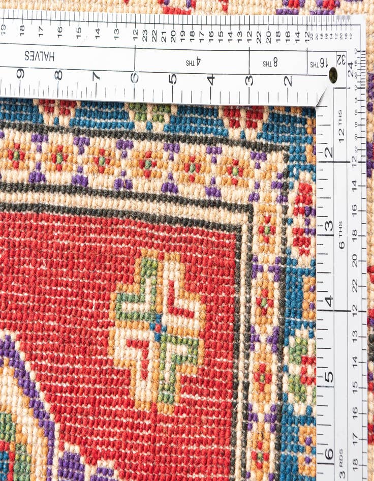 Detail image of  4' 1 x 6'  Hand Knotted Kazak Rug