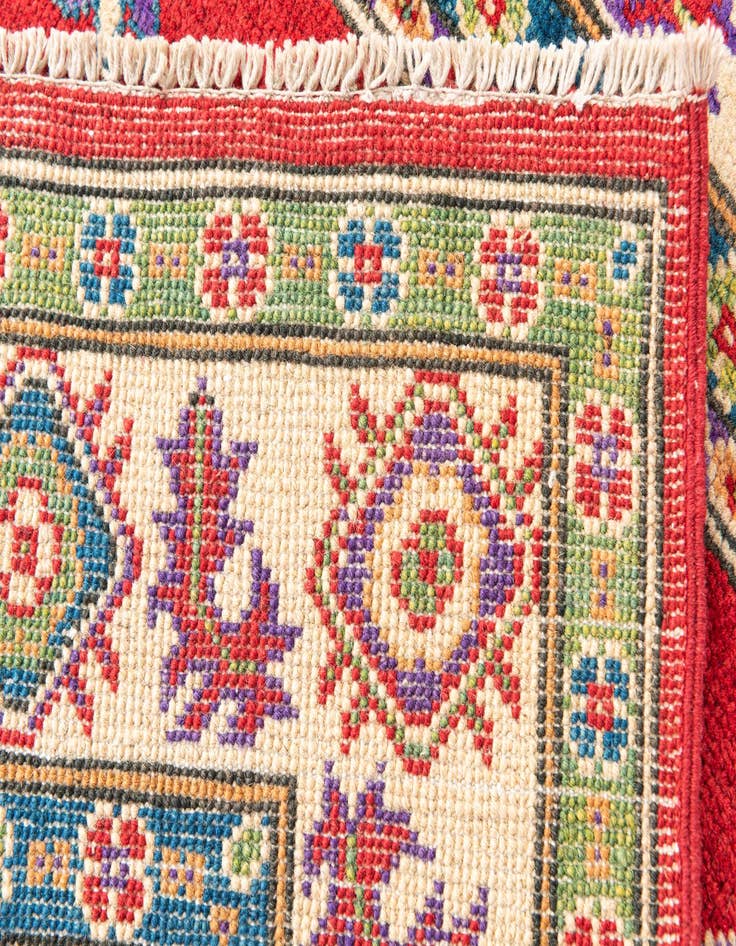 Detail image of  4' 1 x 6'  Hand Knotted Kazak Rug