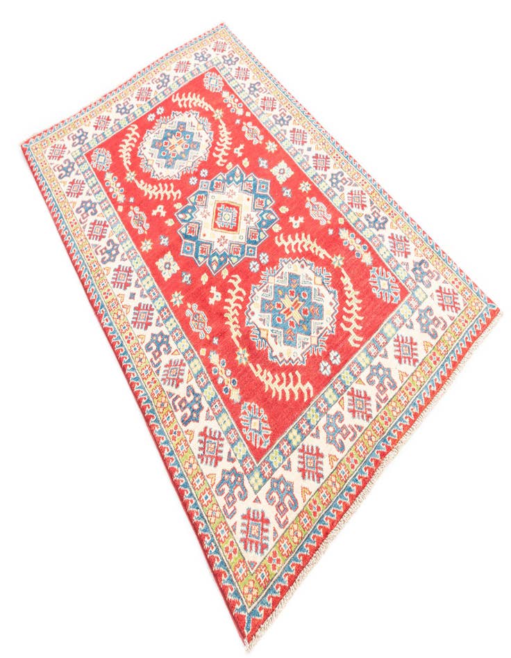 Detail image of  4' x 6' 1  Hand Knotted Kazak Rug