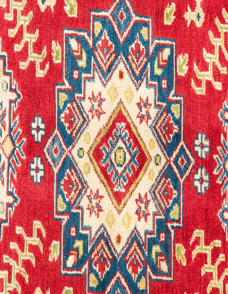 Detail image of  4' x 6' 1  Hand Knotted Kazak Rug
