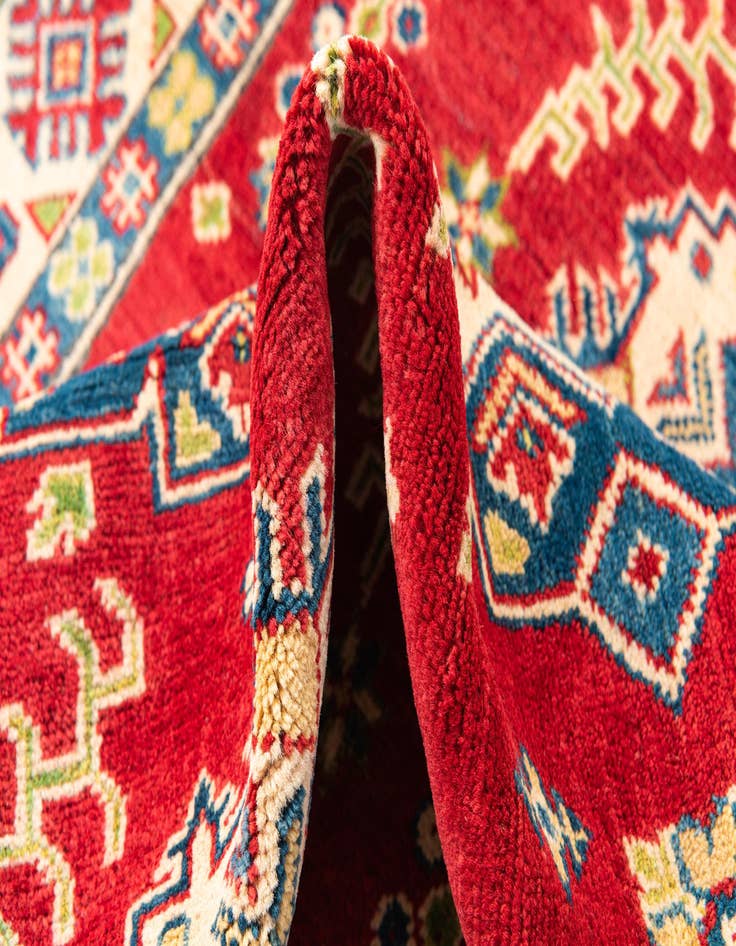 Detail image of  4' x 6' 1  Hand Knotted Kazak Rug