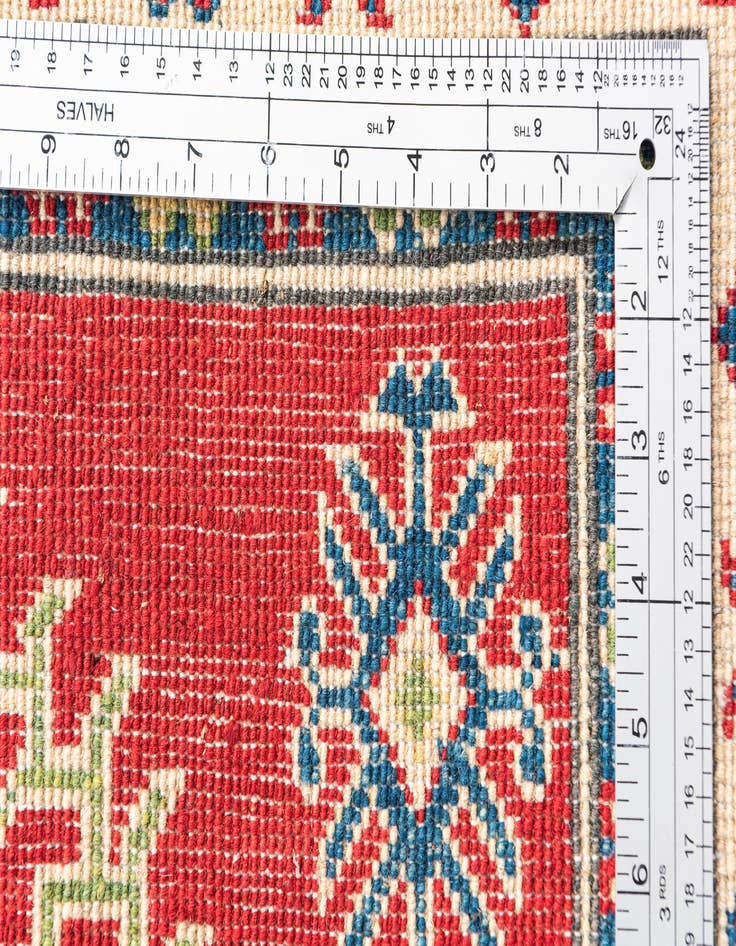 Detail image of  4' x 6' 1  Hand Knotted Kazak Rug