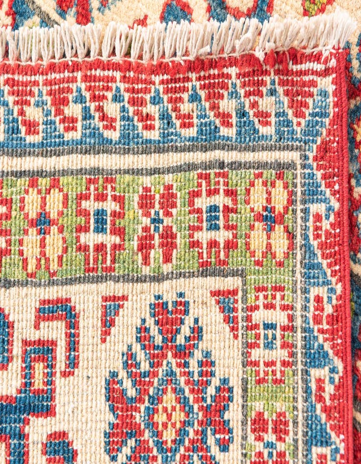 Detail image of  4' x 6' 1  Hand Knotted Kazak Rug