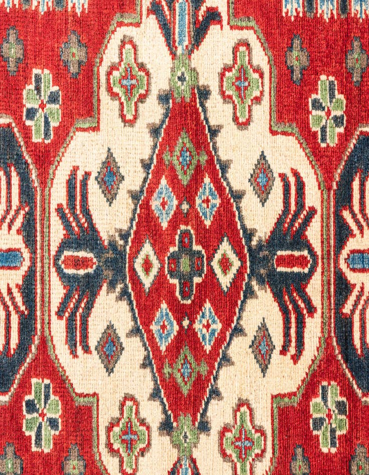 Detail image of  4' 1 x 6' 1  Hand Knotted Kazak Rug