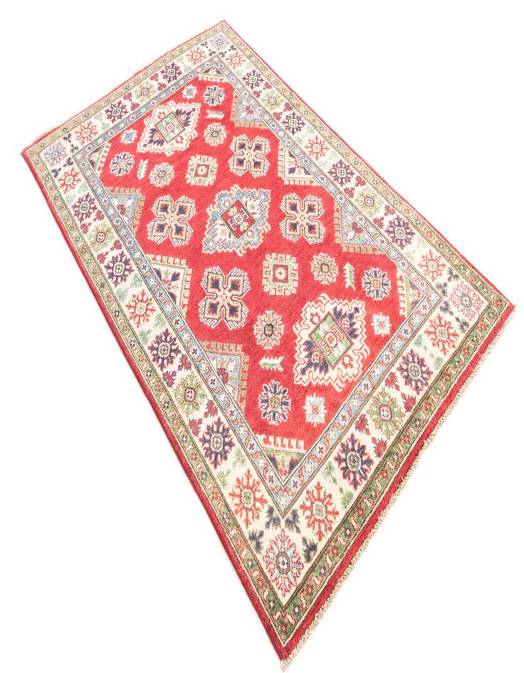 Detail image of  4' x 6' 2  Hand Knotted Kazak Rug