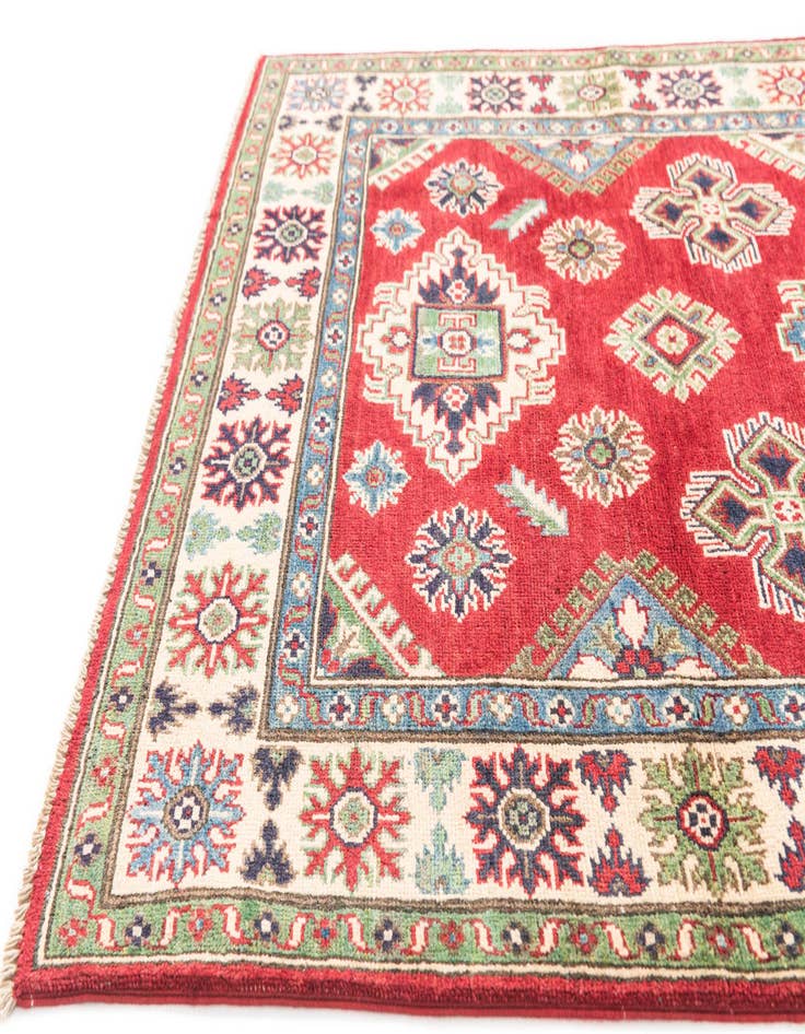 Detail image of  4' x 6' 2  Hand Knotted Kazak Rug