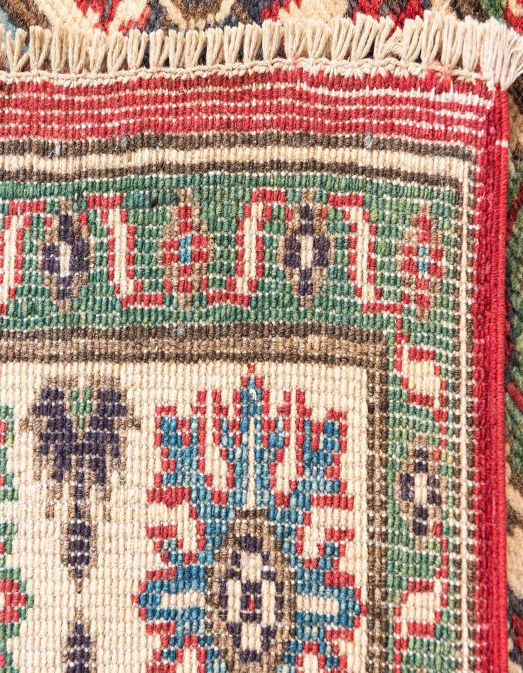 Detail image of  4' x 6' 2  Hand Knotted Kazak Rug