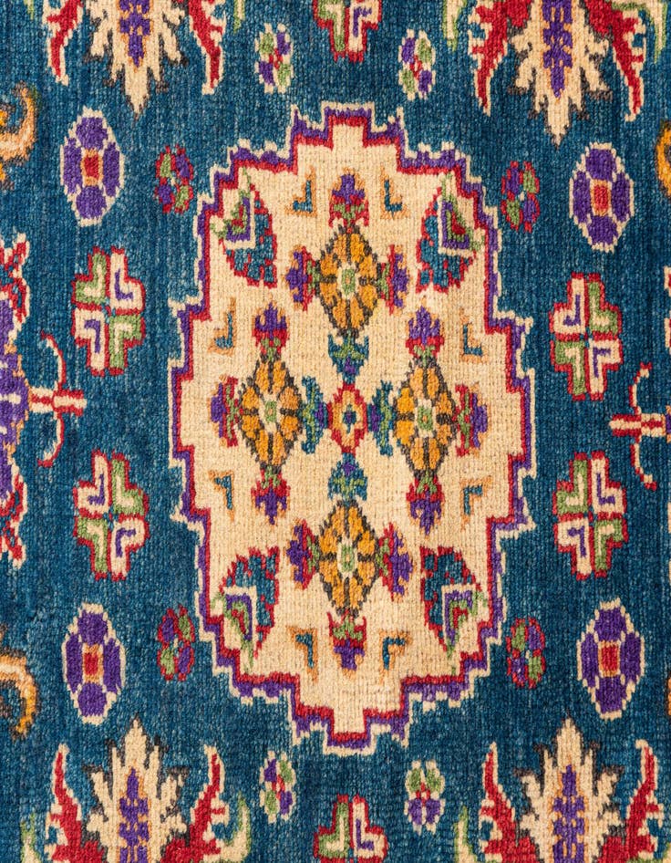 Detail image of  4' x 6' 4  Hand Knotted Kazak Rug