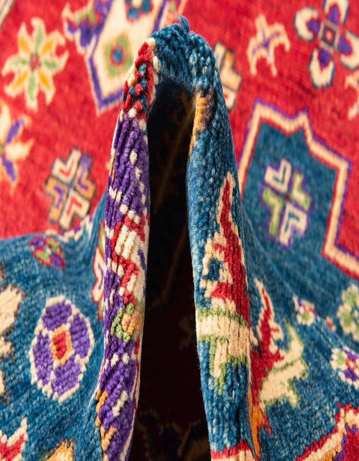 Detail image of  4' x 6' 4  Hand Knotted Kazak Rug