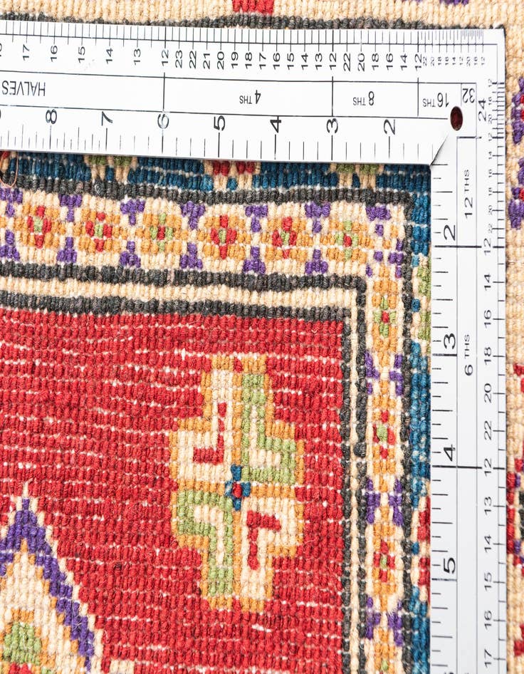 Detail image of  4' x 6' 4  Hand Knotted Kazak Rug