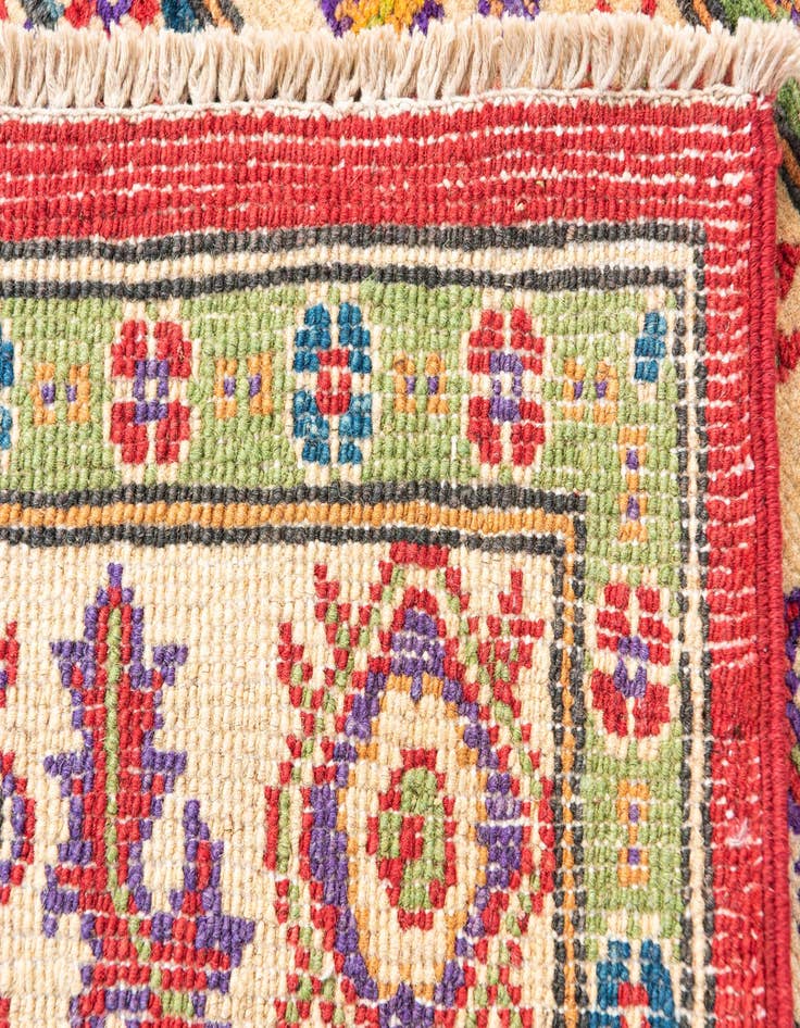 Detail image of  4' x 6' 4  Hand Knotted Kazak Rug