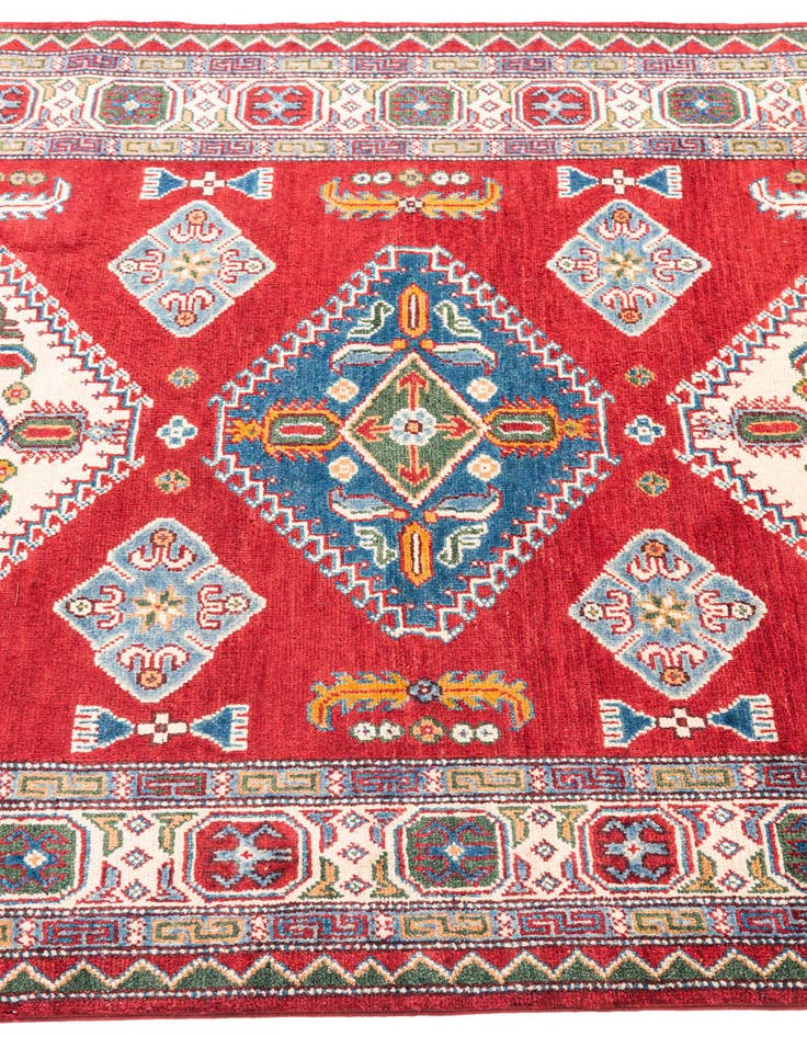 Detail image of  4' 1 x 6'  Hand Knotted Kazak Rug