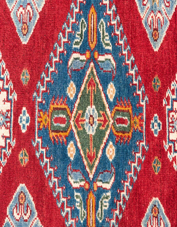 Detail image of  4' 1 x 6'  Hand Knotted Kazak Rug