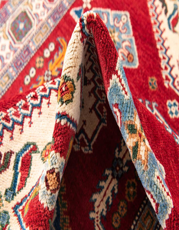 Detail image of  4' 1 x 6'  Hand Knotted Kazak Rug