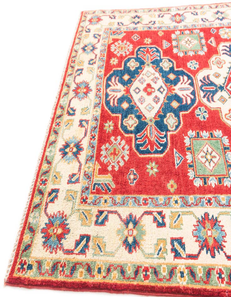 Detail image of  4' x 5' 10  Hand Knotted Kazak Rug