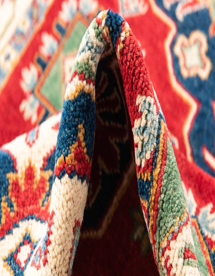 Detail image of  4' x 5' 10  Hand Knotted Kazak Rug