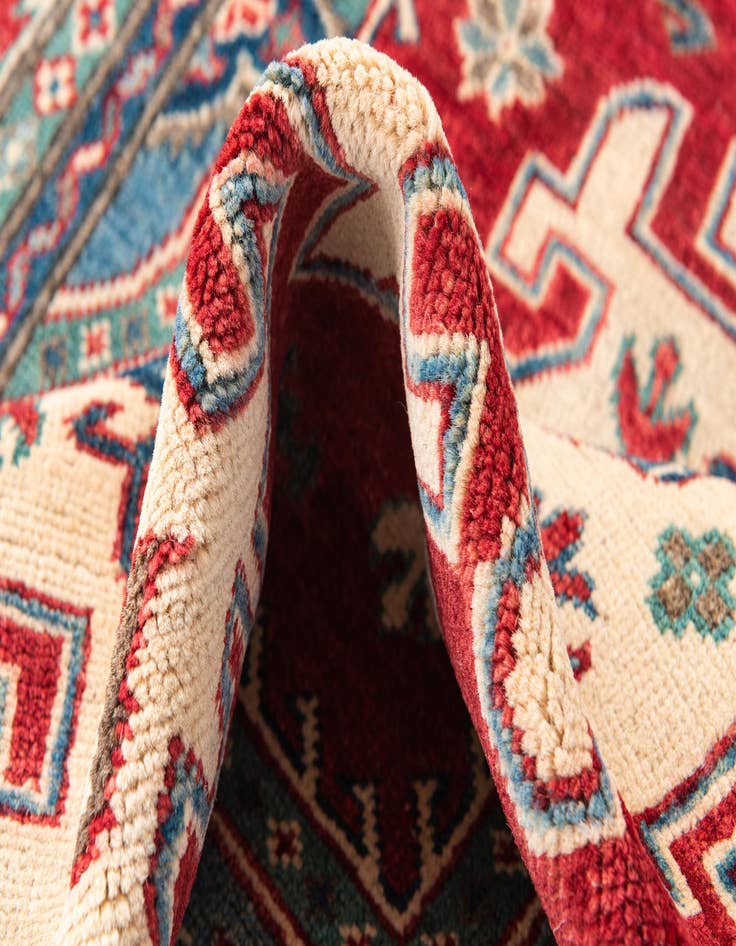 Detail image of  4' x 6' 1  Hand Knotted Kazak Rug