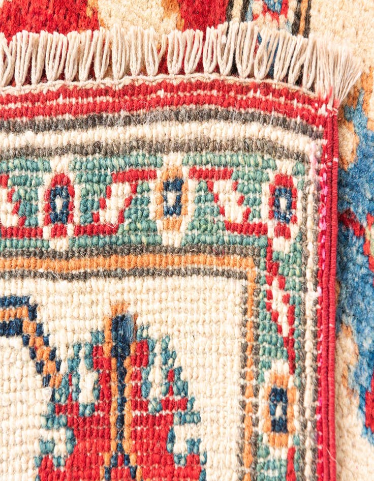 Detail image of  3' 4 x 5'  Hand Knotted Kazak Rug