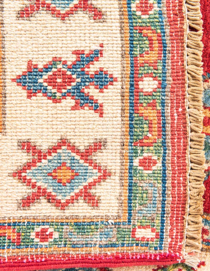 Detail image of  3' 6 x 5'  Hand Knotted Kazak Rug