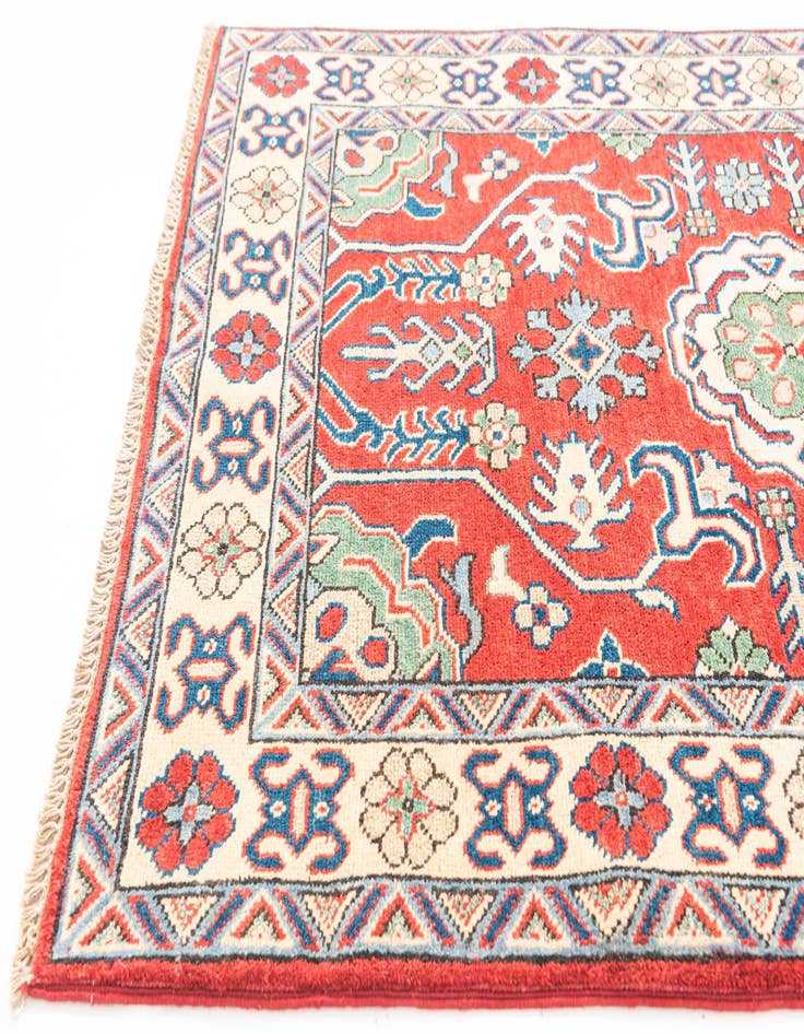 Detail image of  3' 4 x 5'  Hand Knotted Kazak Rug