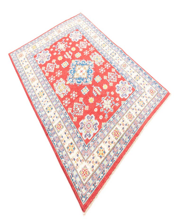 Detail image of  5' x 6' 6  Hand Knotted Kazak Rug