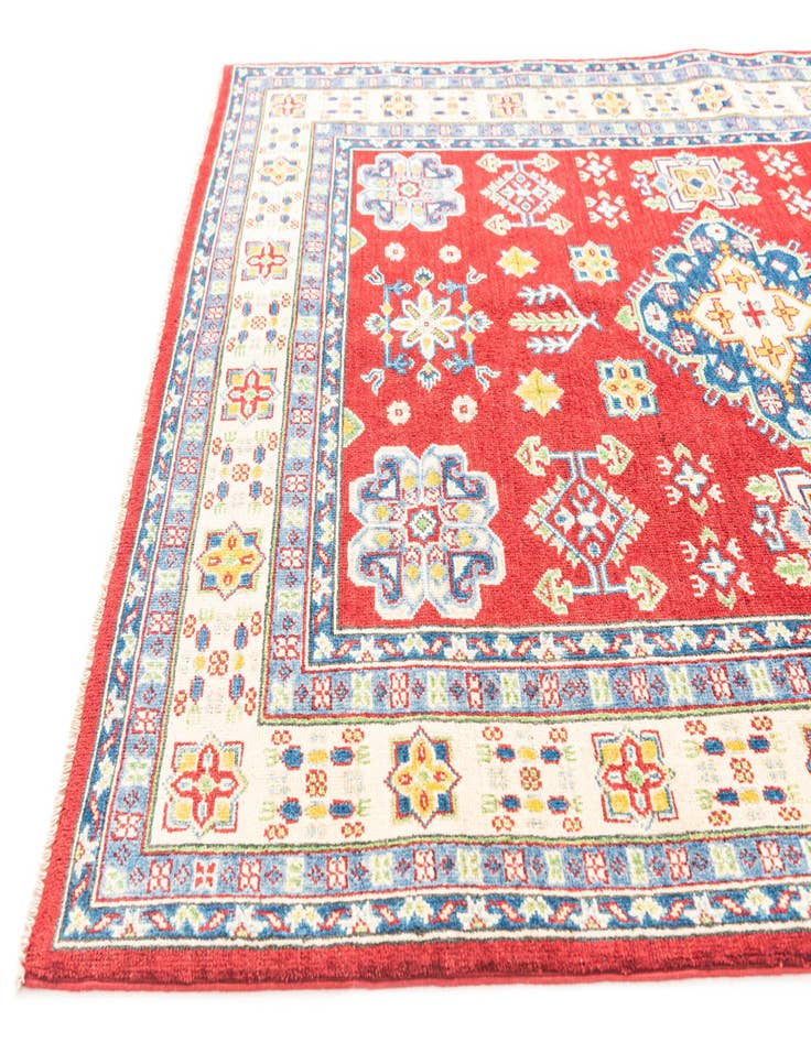 Detail image of  5' x 6' 6  Hand Knotted Kazak Rug