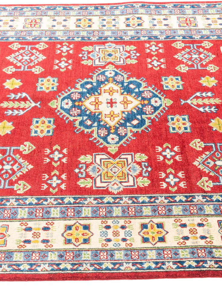 Detail image of  5' x 6' 6  Hand Knotted Kazak Rug