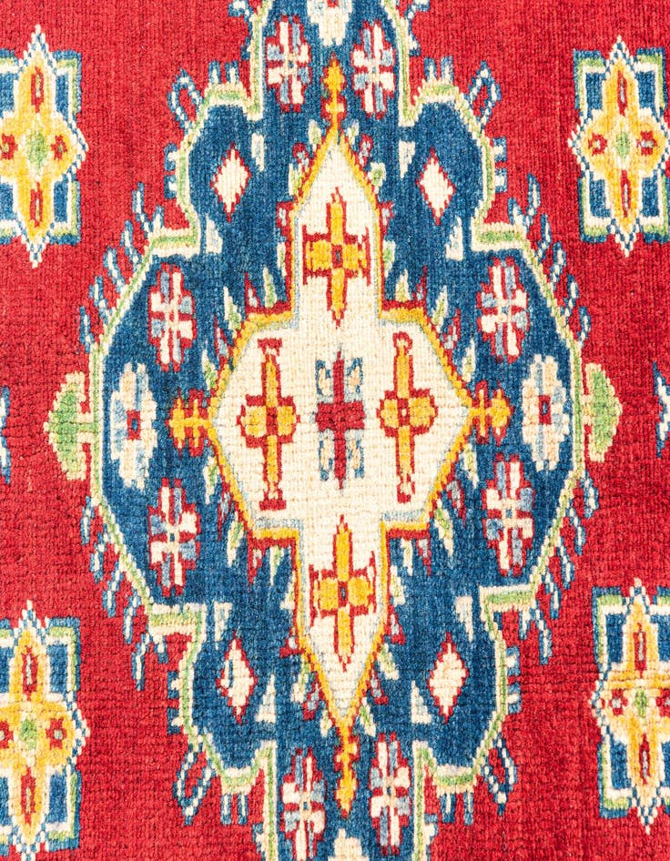 Detail image of  5' x 6' 6  Hand Knotted Kazak Rug