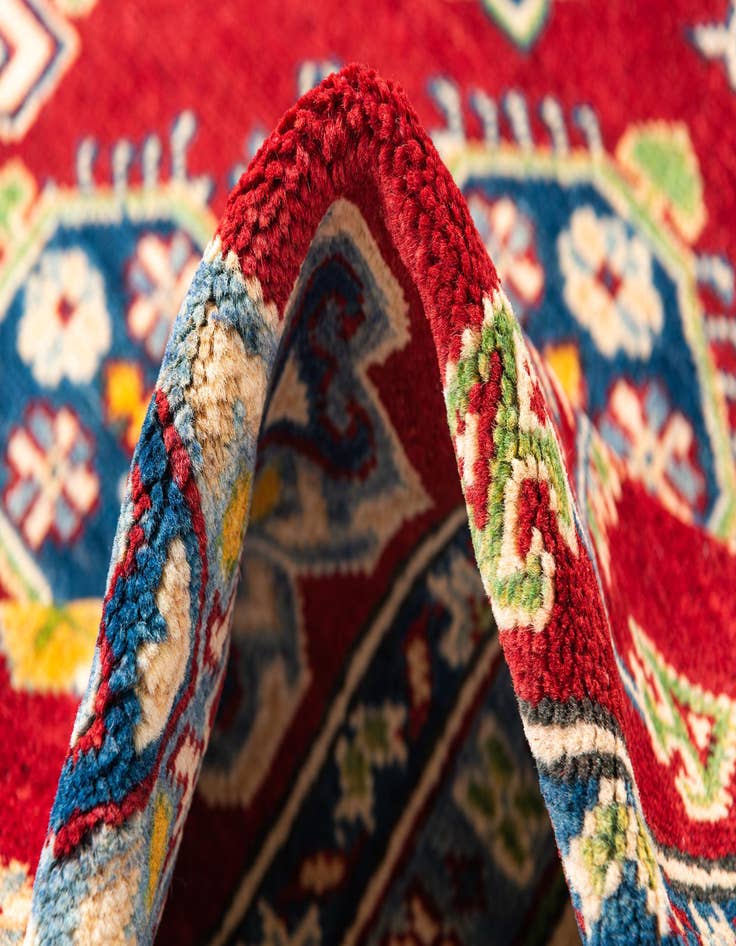 Detail image of  5' x 6' 6  Hand Knotted Kazak Rug