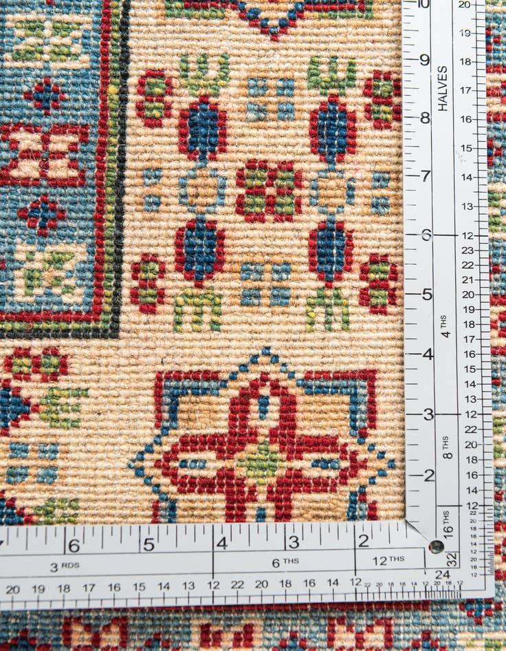 Detail image of  5' x 6' 6  Hand Knotted Kazak Rug