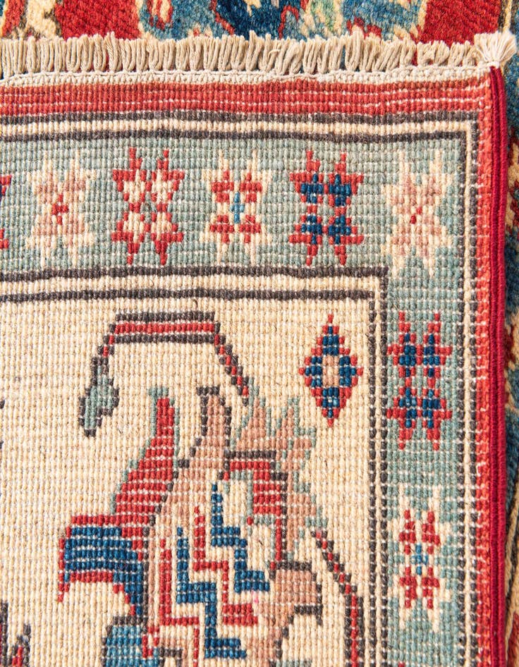 Detail image of  5' x 6' 9  Hand Knotted Kazak Rug