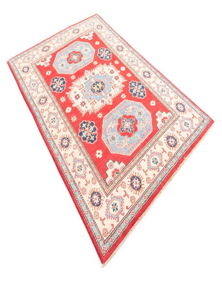 Detail image of  4' 9 x 7'  Hand Knotted Kazak Rug