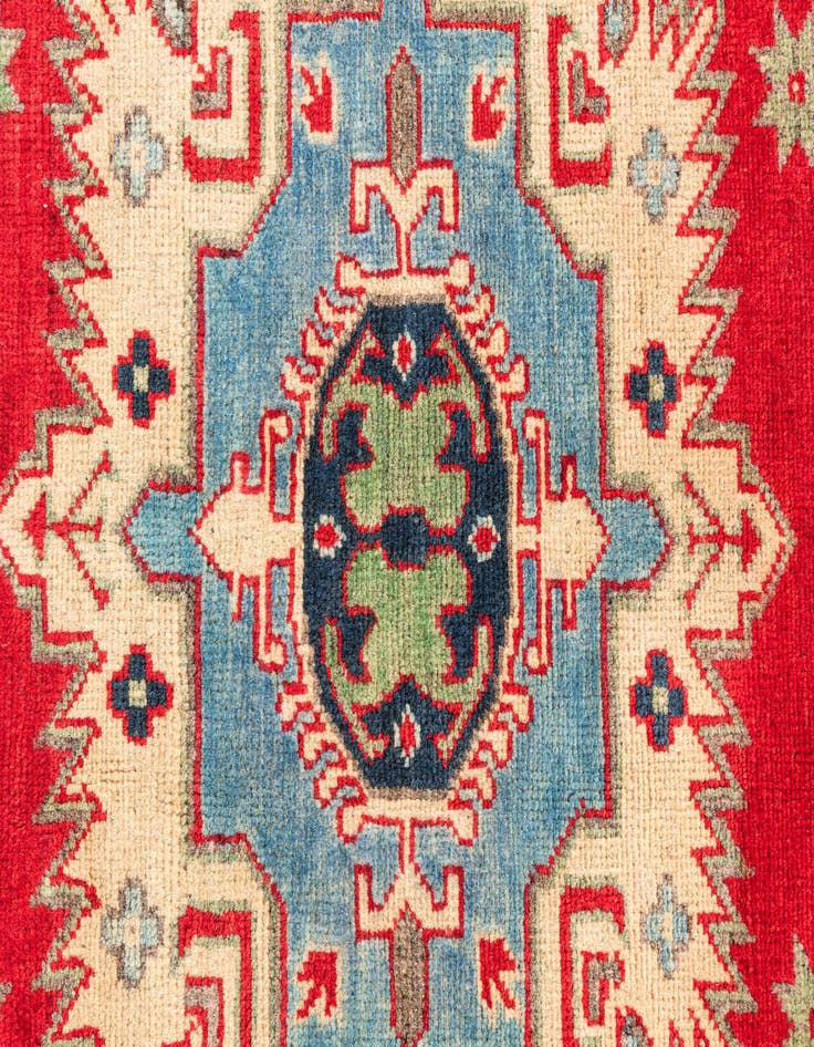 Detail image of  4' 9 x 7'  Hand Knotted Kazak Rug