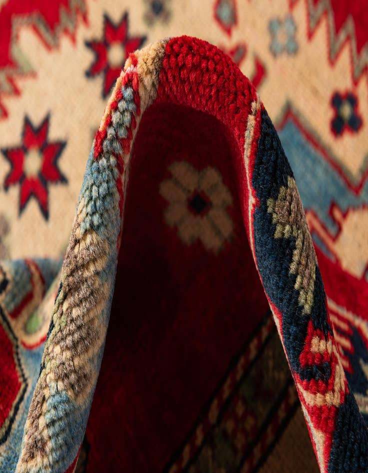 Detail image of  4' 9 x 7'  Hand Knotted Kazak Rug