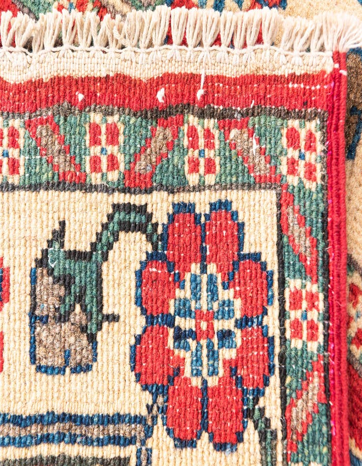 Detail image of  2' 9 x 4'  Hand Knotted Kazak Rug