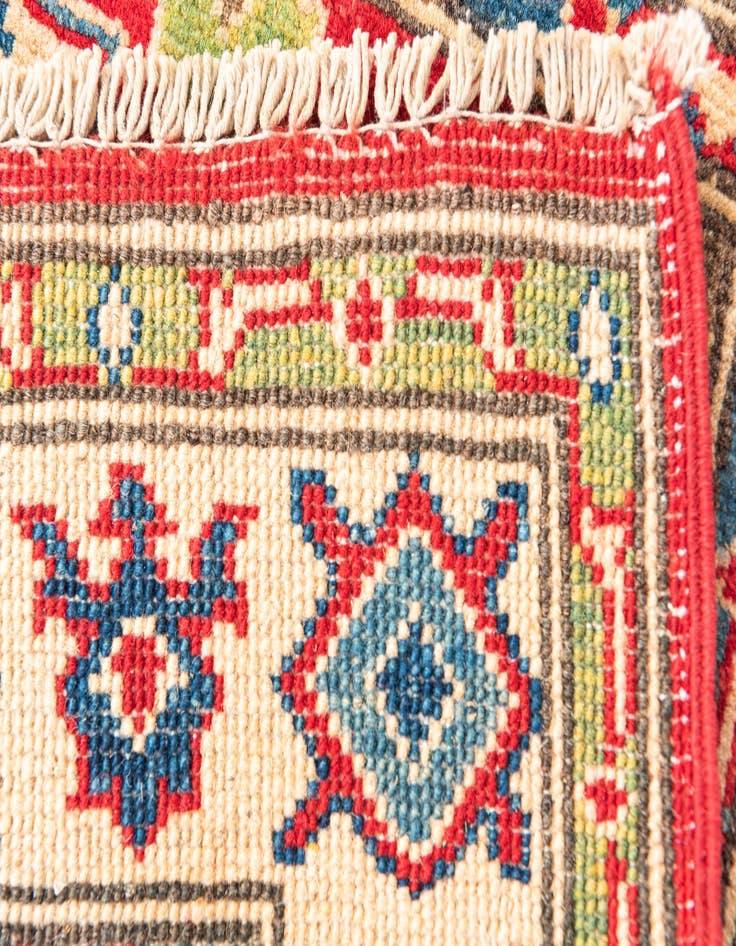 Detail image of  2' 10 x 4'  Hand Knotted Kazak Rug