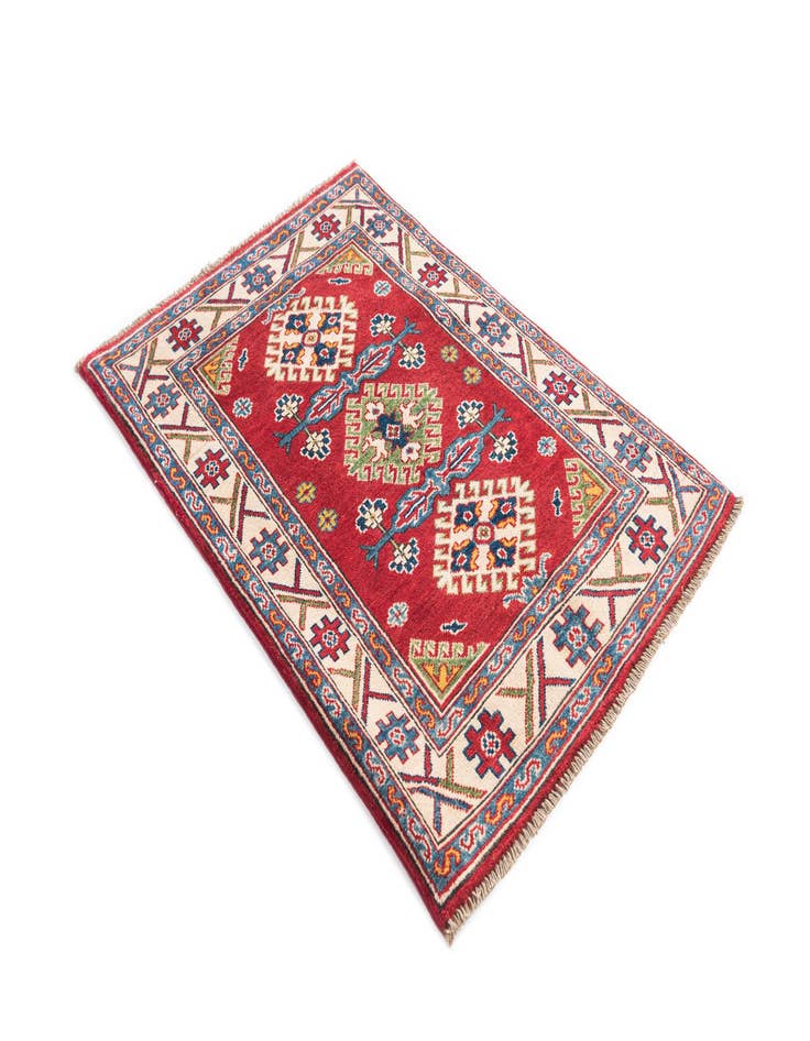 Detail image of  2' 10 x 4'  Hand Knotted Kazak Rug