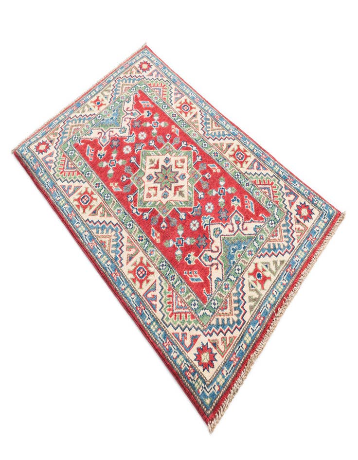 Detail image of  2' 8 x 4'  Hand Knotted Kazak Rug