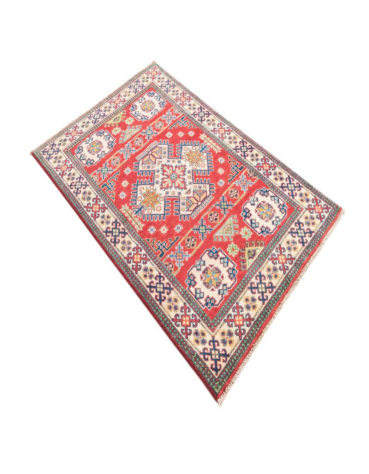 Detail image of  3' 3 x 5'  Hand Knotted Kazak Rug