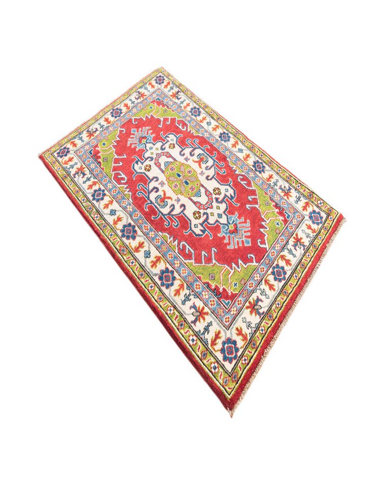 Detail image of  3' 3 x 5'  Hand Knotted Kazak Rug