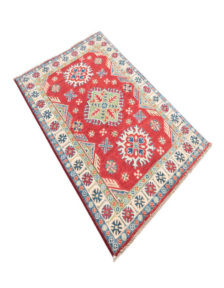 Detail image of  3' 3 x 5'  Hand Knotted Kazak Rug