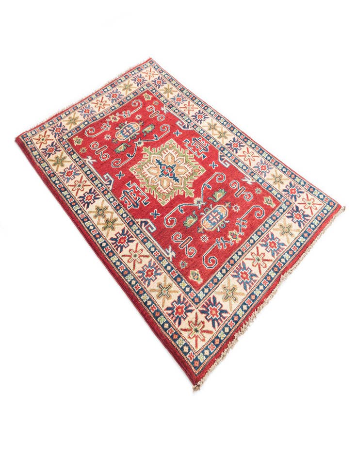 Detail image of  3' 4 x 5'  Hand Knotted Kazak Rug