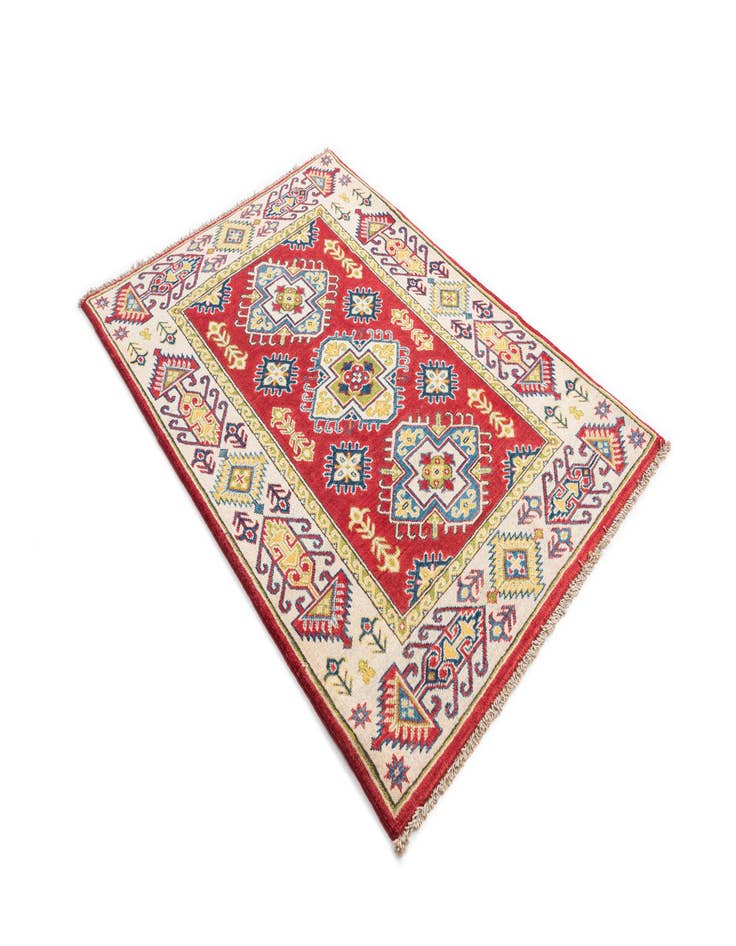 Detail image of  3' 4 x 4' 10  Hand Knotted Kazak Rug