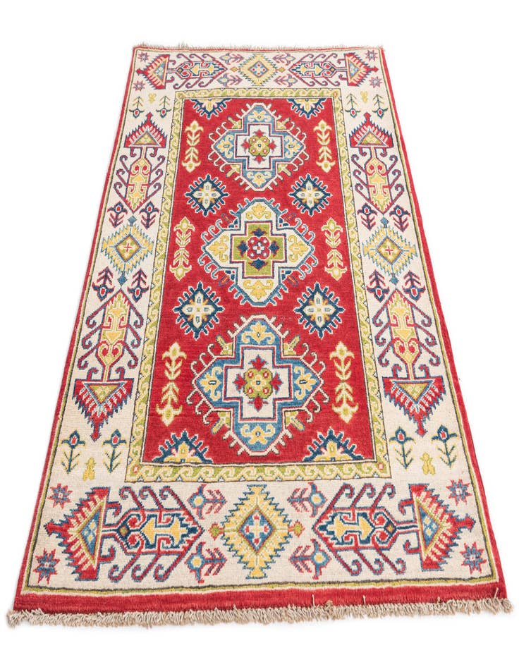 Detail image of  3' 4 x 4' 10  Hand Knotted Kazak Rug