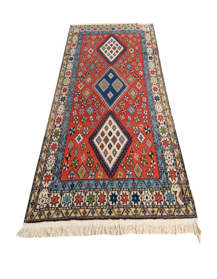 Detail image of  4' 6 x 7' 1  Hand Knotted Kazak Oriental Wool Rug