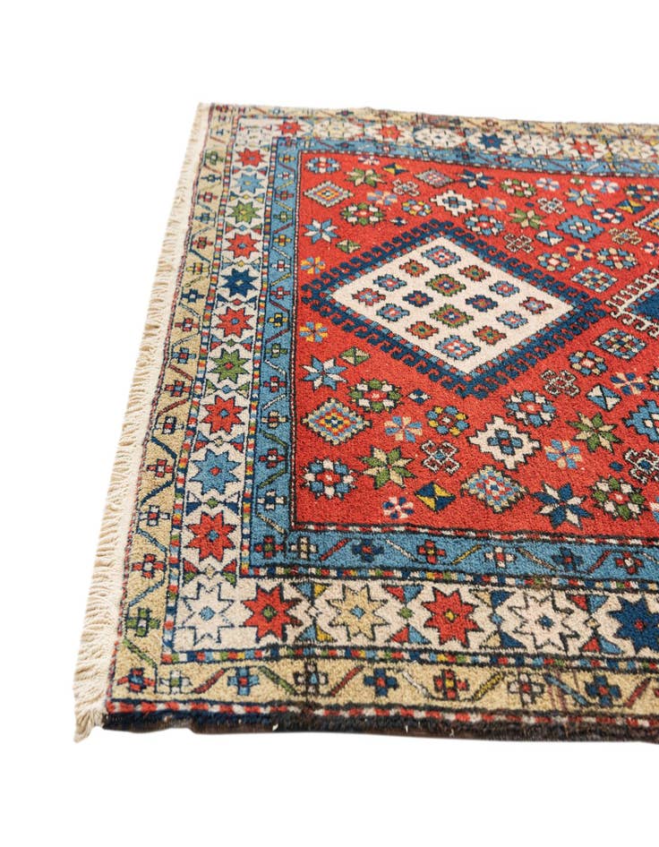 Detail image of  4' 6 x 7' 1  Hand Knotted Kazak Oriental Wool Rug