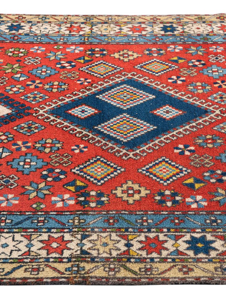Detail image of  4' 6 x 7' 1  Hand Knotted Kazak Oriental Wool Rug