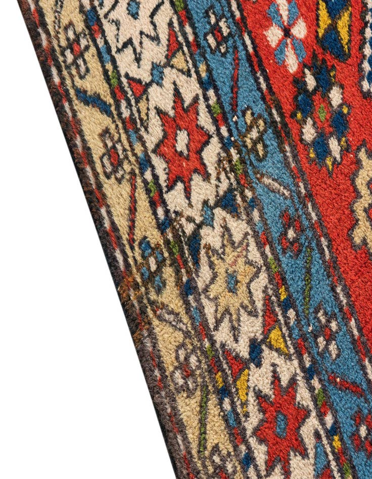 Detail image of  4' 6 x 7' 1  Hand Knotted Kazak Oriental Wool Rug